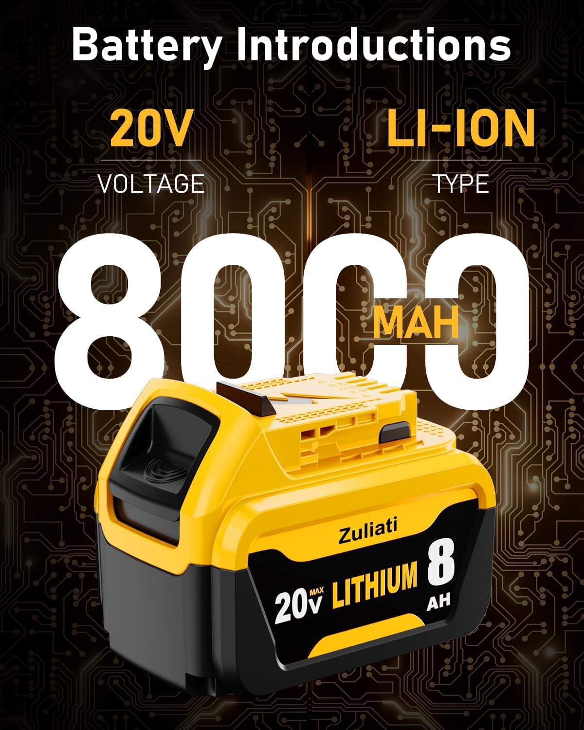 8.0Ah Replacement Battery 2PC Q1862