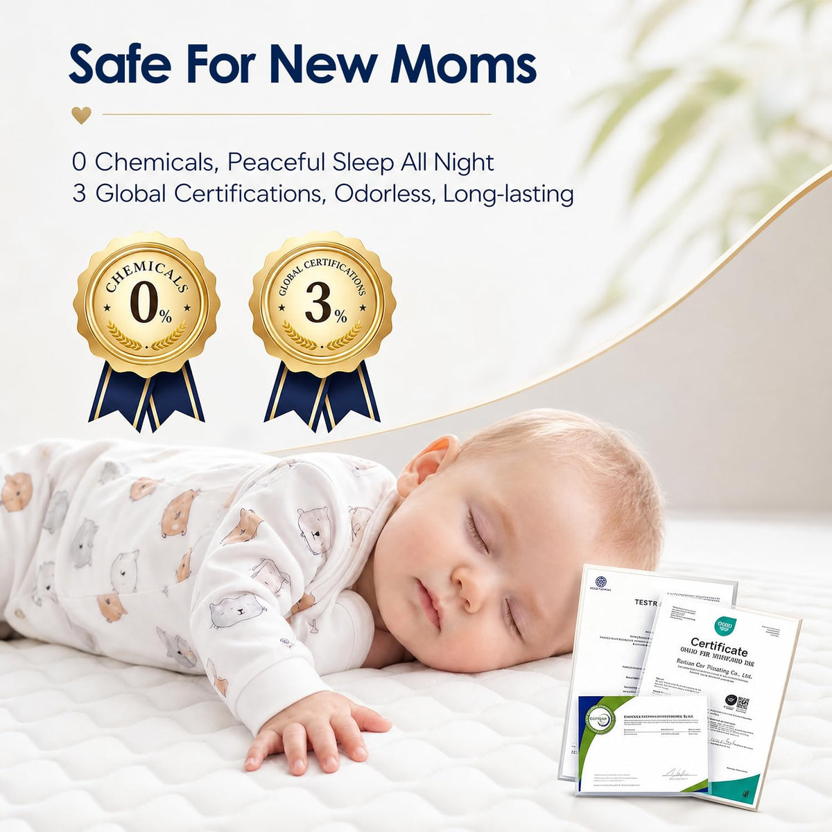 Crib Mattress, Dual Sided Memory Foam Toddler Bed Mattress T25839