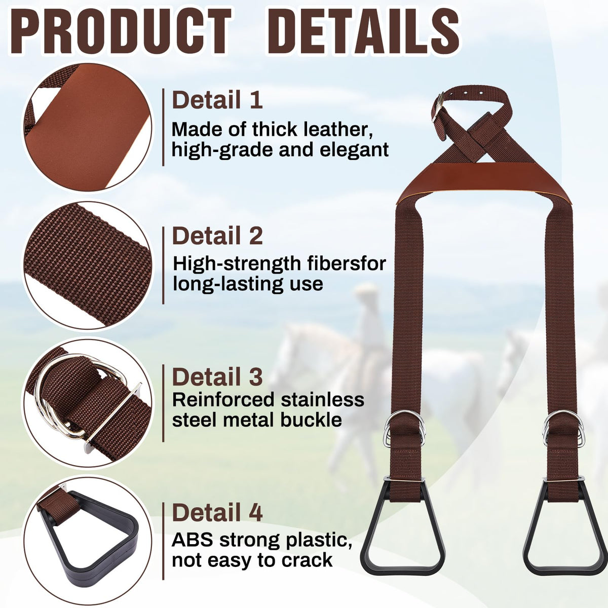 Kids Adjustable Nylon Straps Stirrups Q26532
