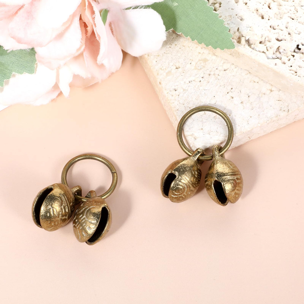 Copper Brass Dog Collar Bells 4 PCS K42075