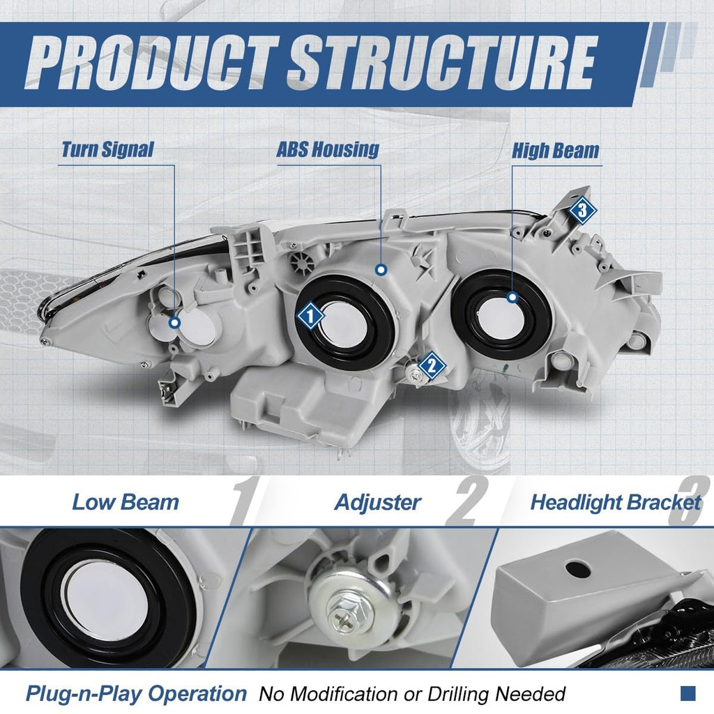 Black Projector Headlights Assembly R5886