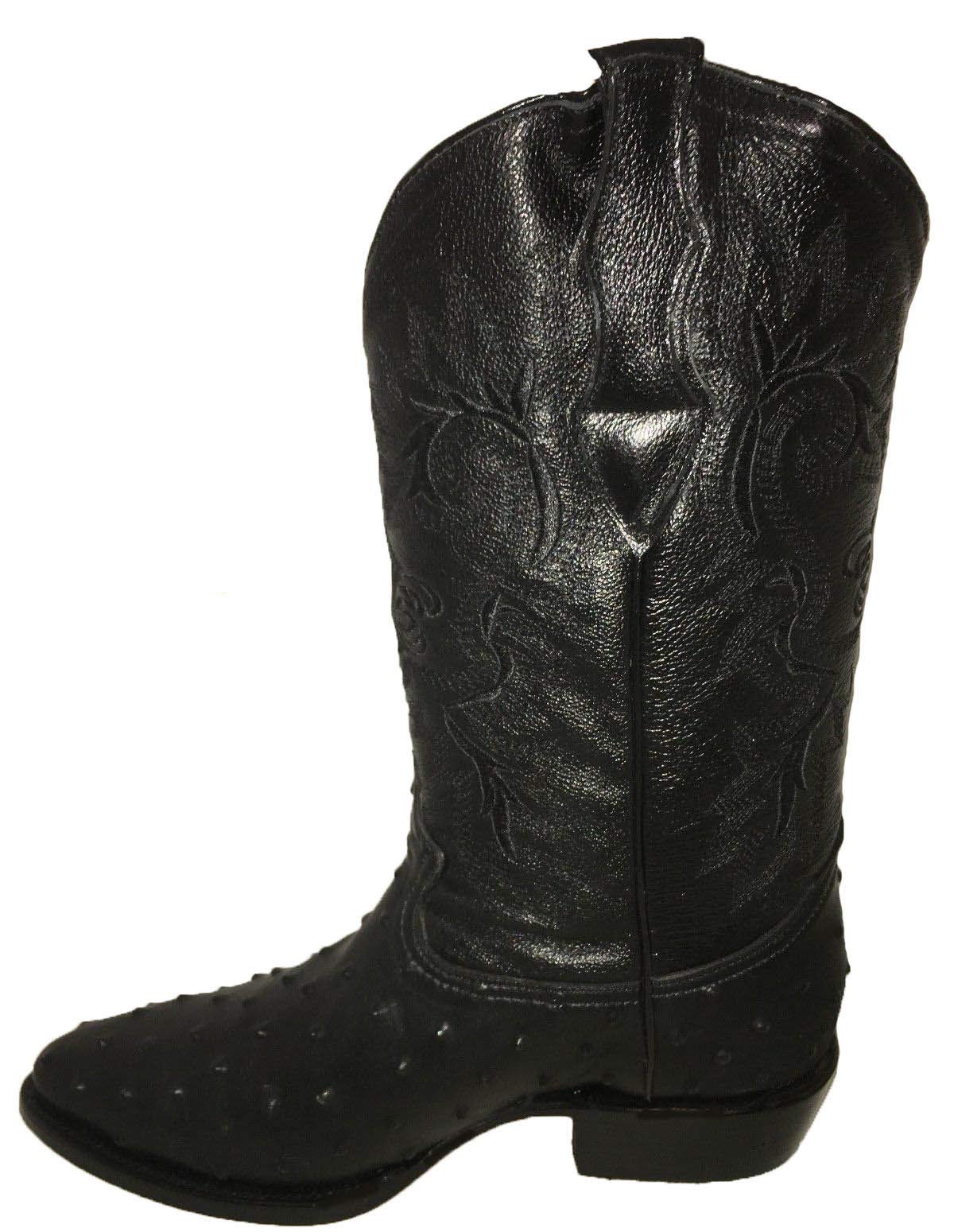 Cowboy Boots Ostrich Print Leather Western P573
