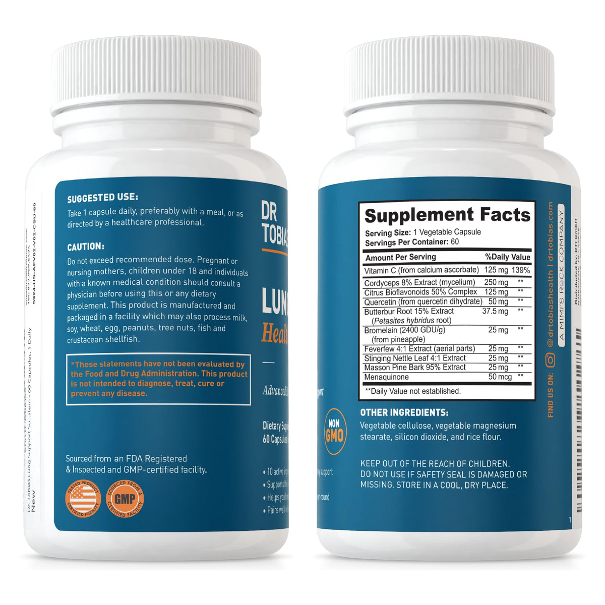 Omega 3 Fish Oil & Lung Health Supplements, 60 Capsules Y1454