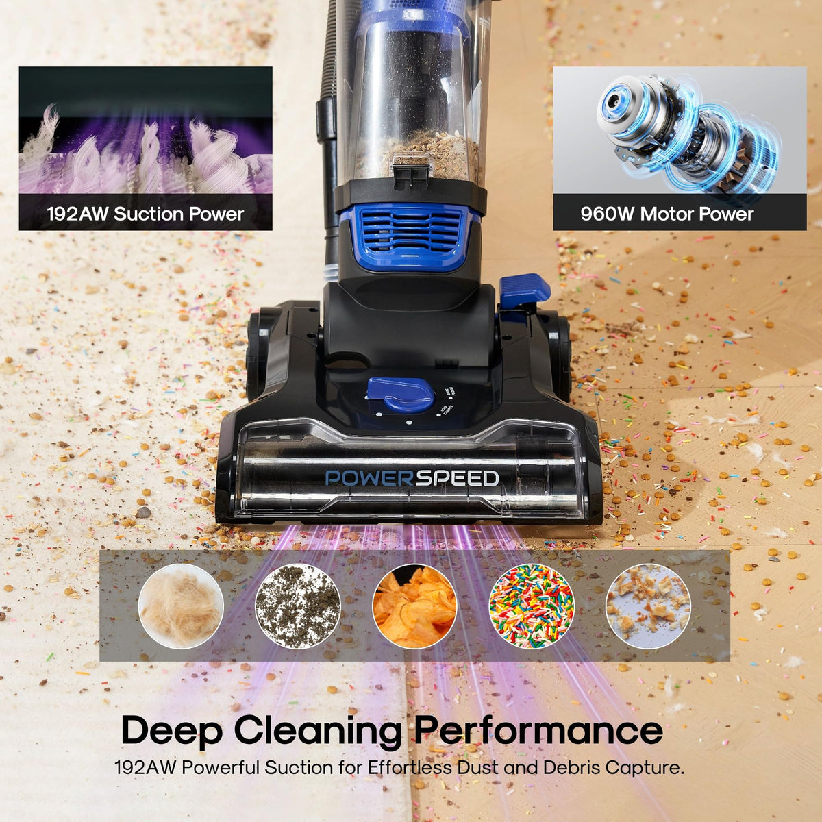 Lightweight Upright Vacuum Cleaner for Carpet and Hard Floor K6716