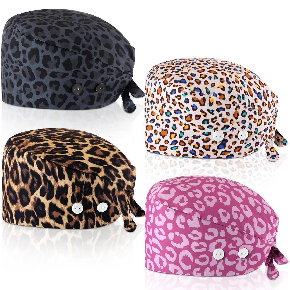 4 Pcs Nurse Scrub Caps R85450