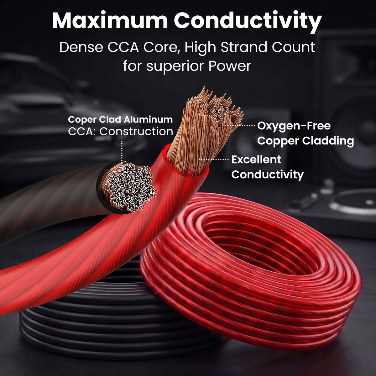 0 Gauge Wire Kit, Black/Red 25FT Crimp Kit C60944