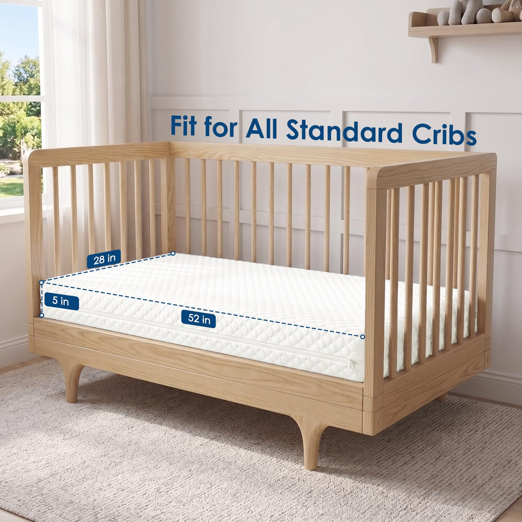 Crib Mattress, Dual Sided Memory Foam Toddler Bed Mattress T25839