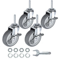 3 Inch Set of 4 Heavy Duty Swivel Rubber Caster Wheels Q718