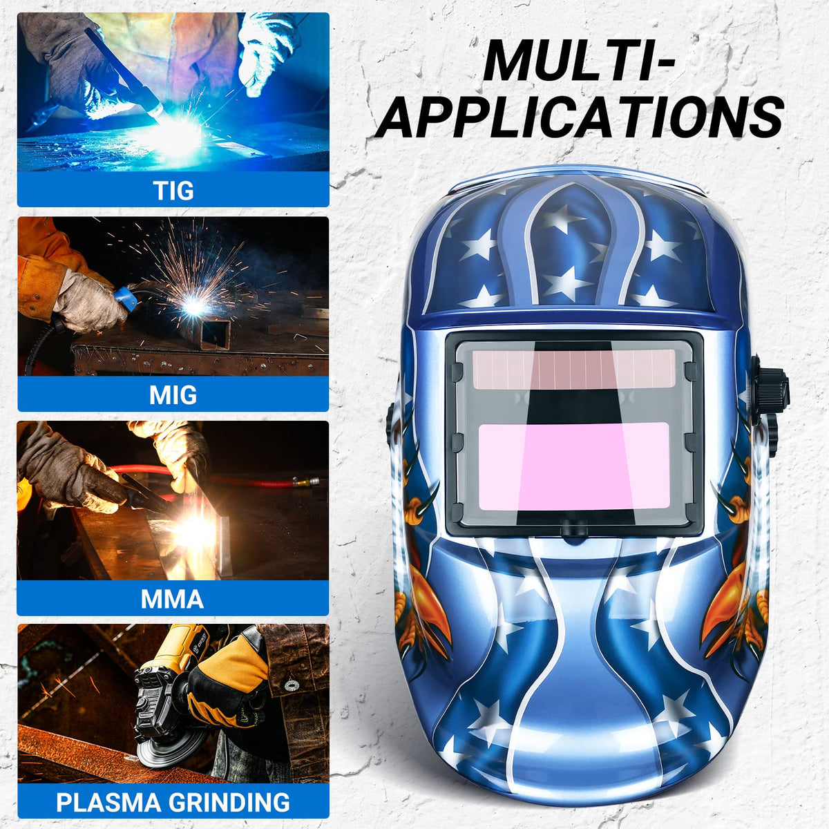 Auto Darkening Solar Powered Welding Helmet T156640