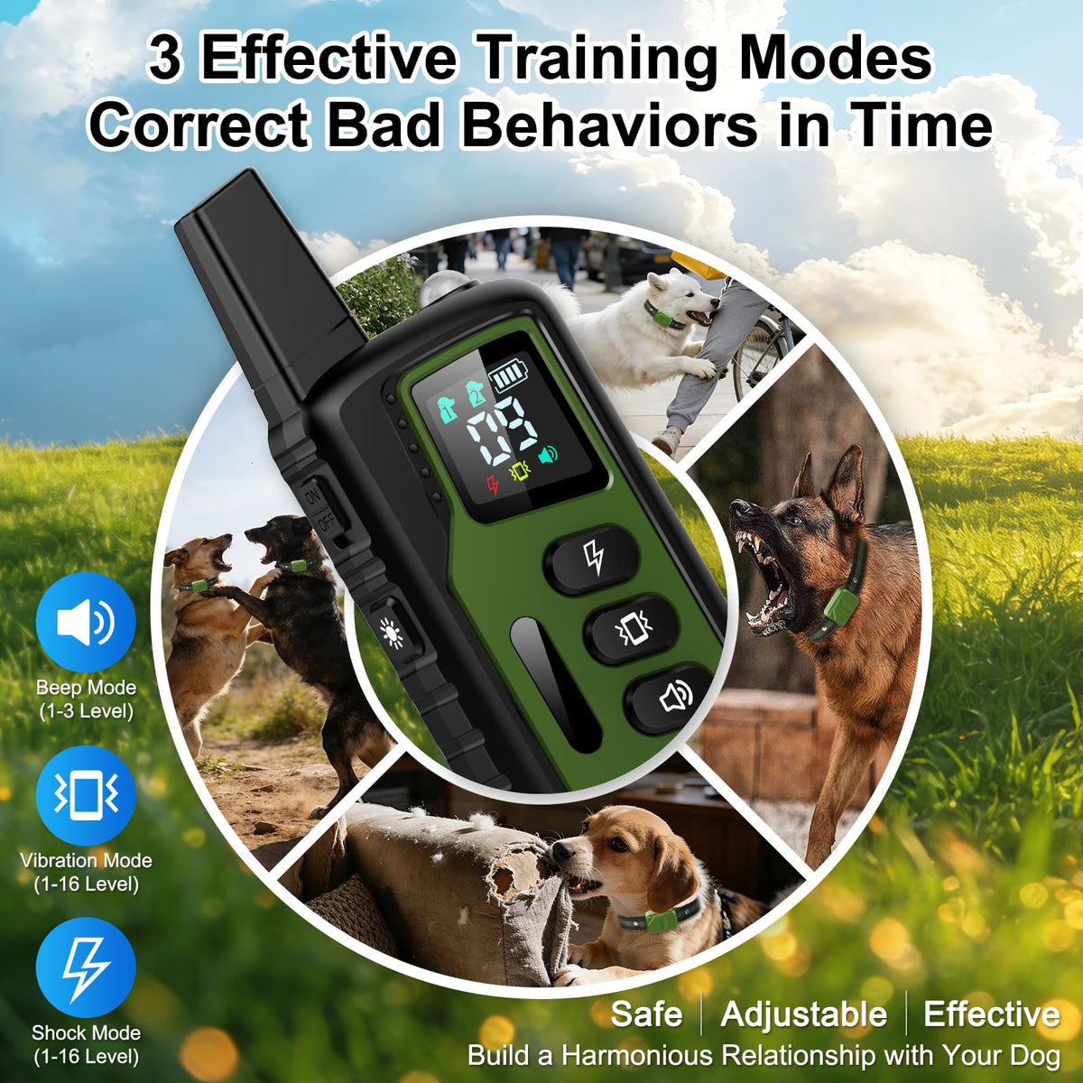 IP68 Waterproof Dog Training Collar with Remote D381517