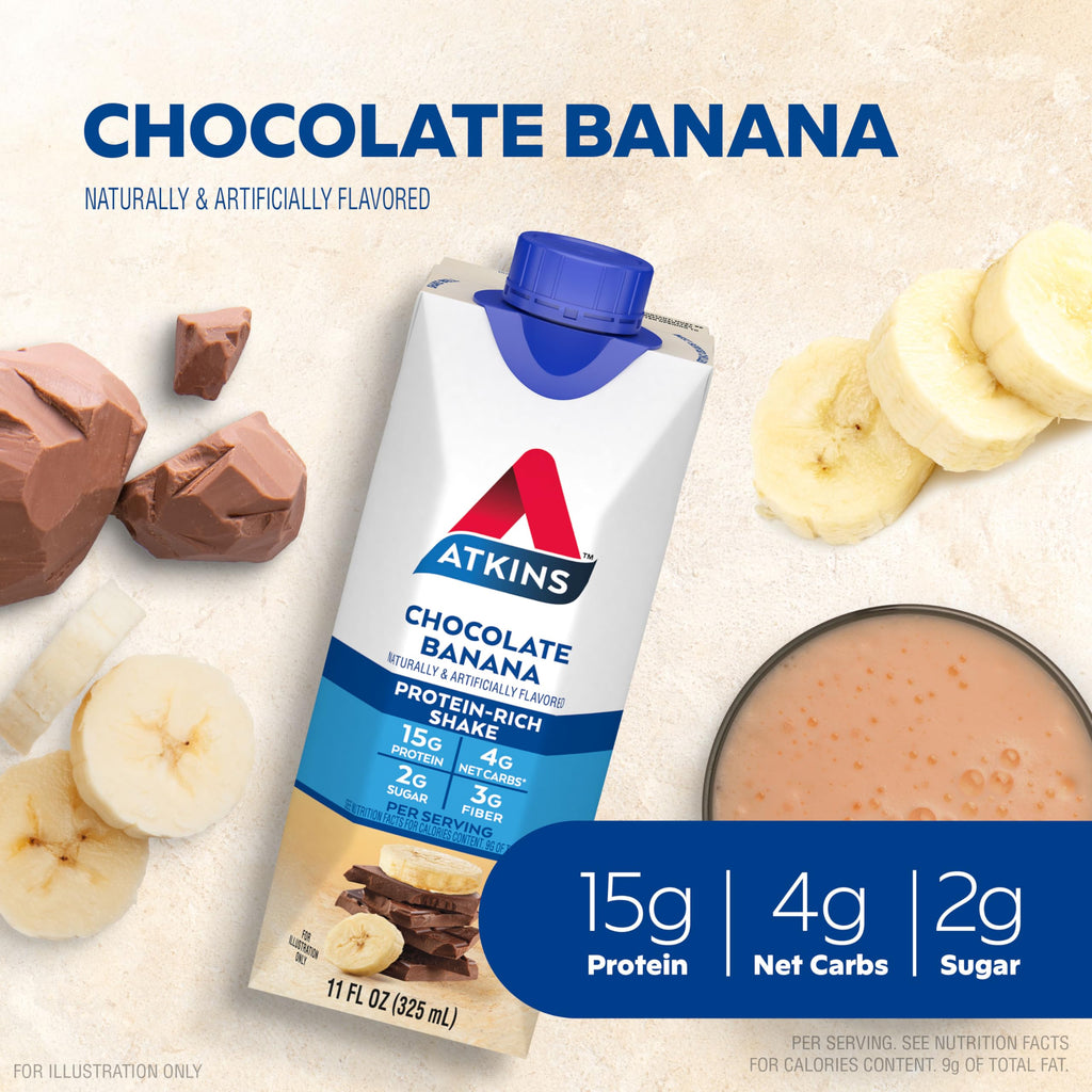 Chocolate Banana & Mocha Latte Protein Shake, 15g Protein, Keto Friendly P572