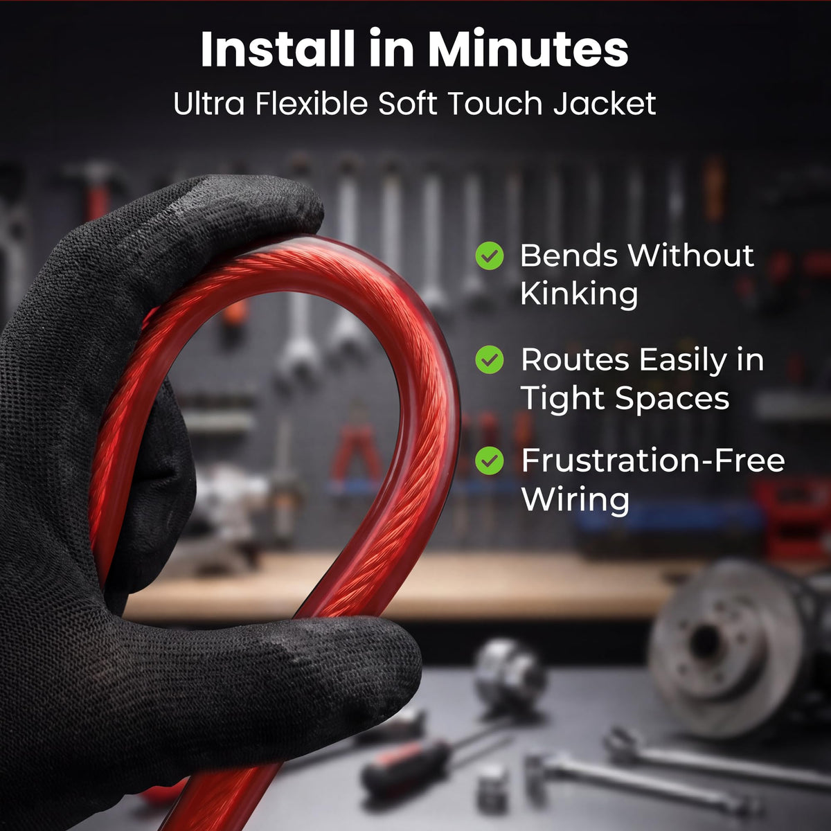 0 Gauge Wire Kit, Black/Red 25FT Crimp Kit C60944