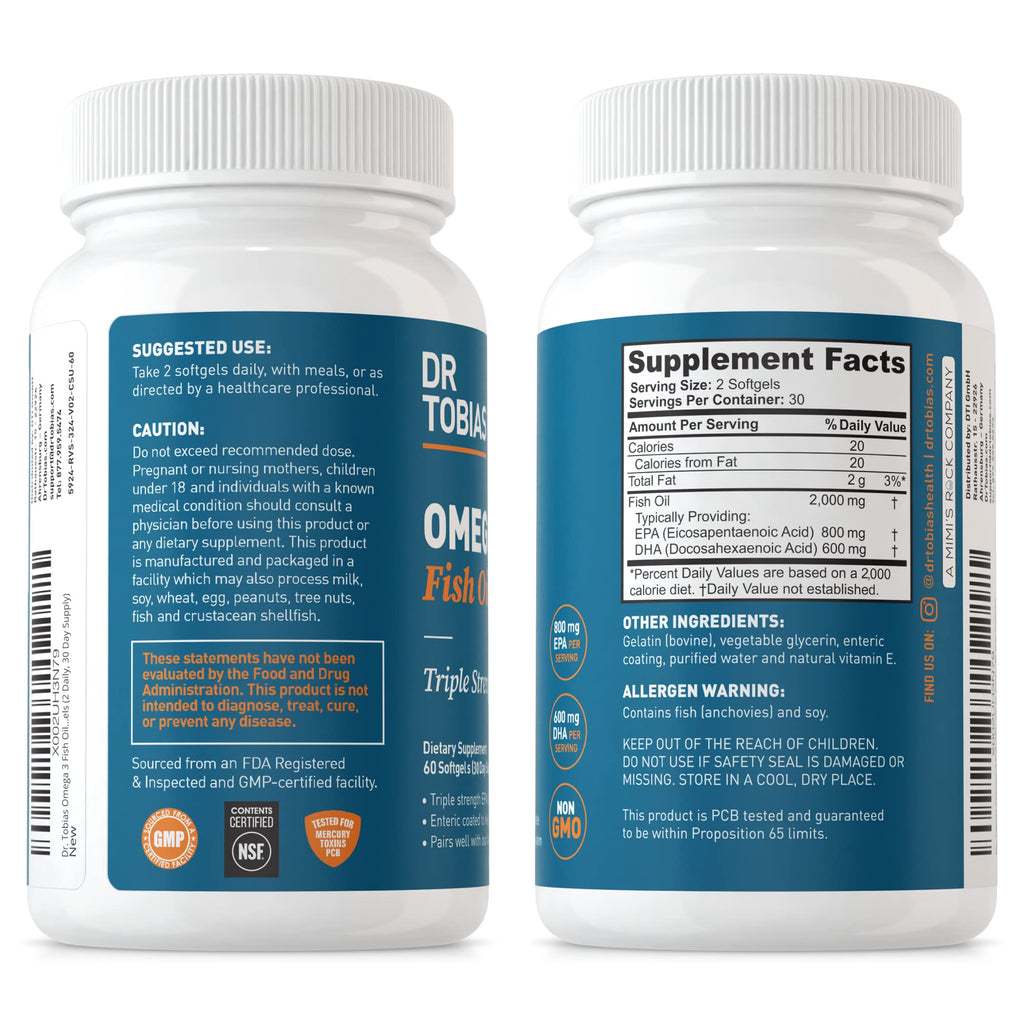 Omega 3 Fish Oil & Lung Health Supplements, 60 Capsules Y1454