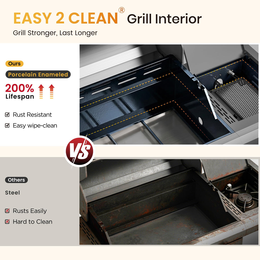4 Burner Propane Gas BBQ Grill with Infrared Sear Burner O316831