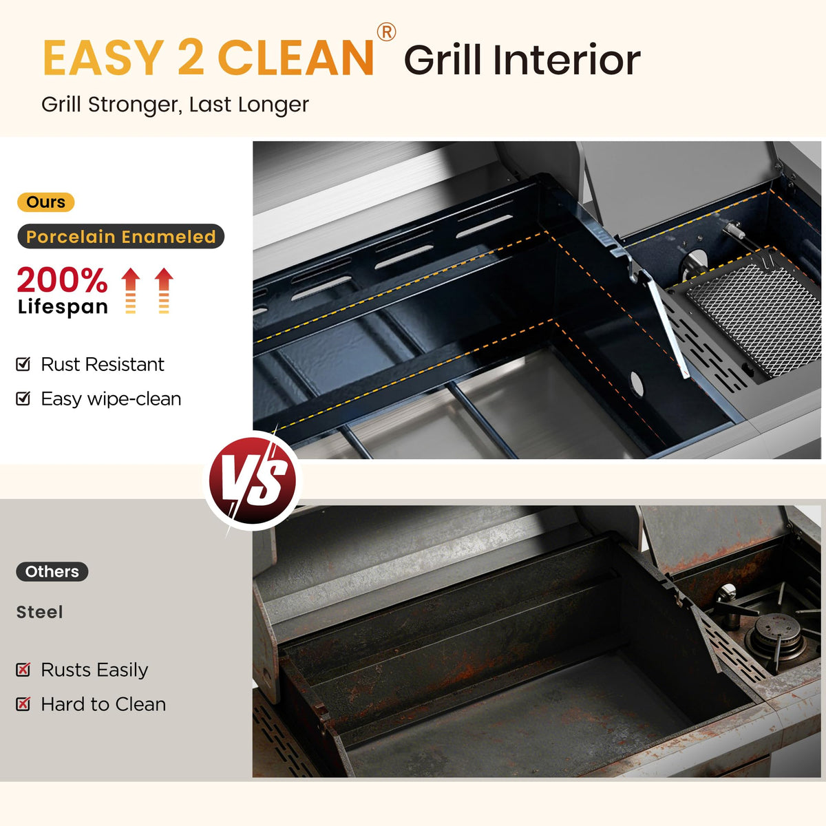 4 Burner Propane Gas BBQ Grill with Infrared Sear Burner O316831