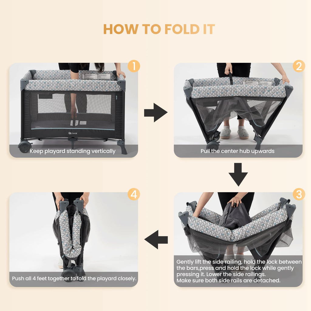5 in 1 Foldable Baby Crib Playpen E694775