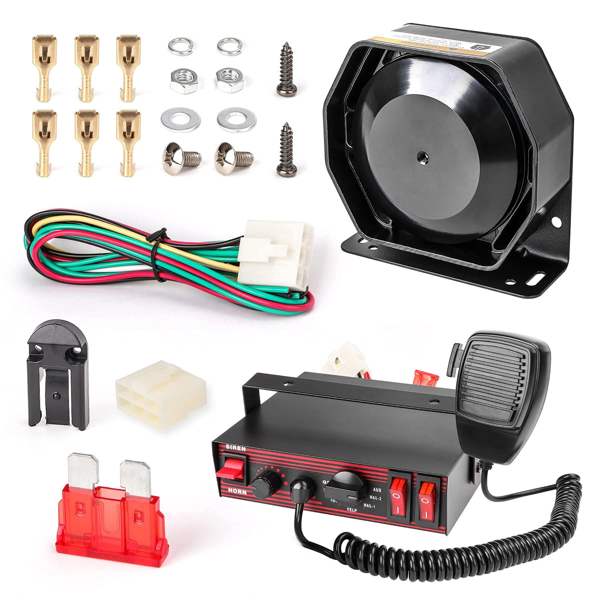Emergency Police Siren 8 Tones PA System 130DB 200 Watt I297