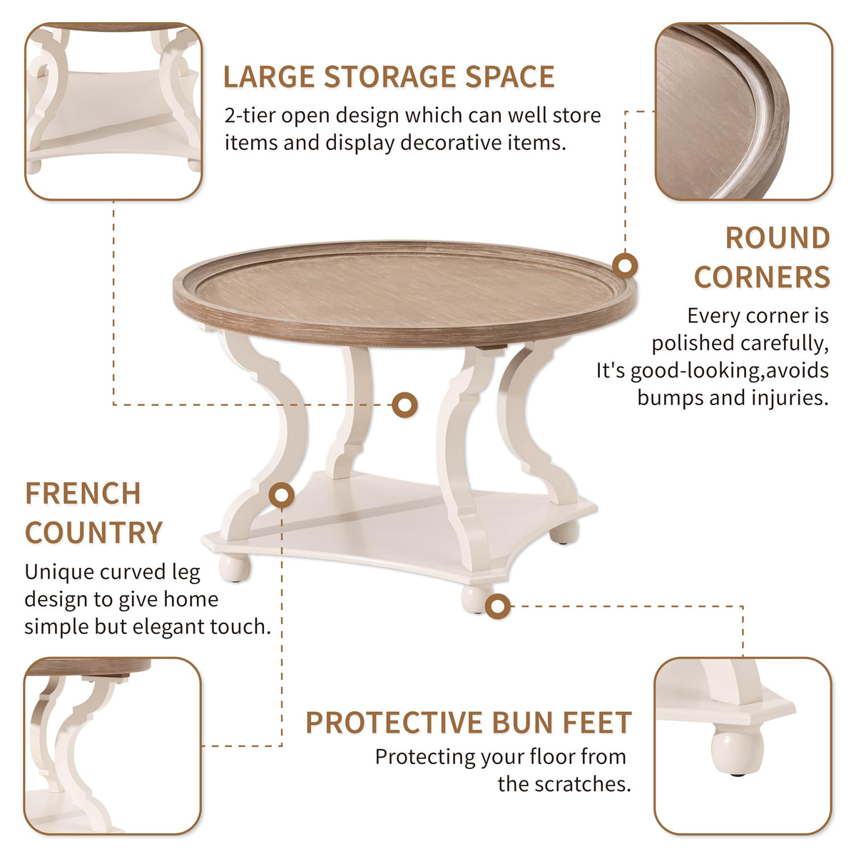 Round Wood Coffee Table Q891