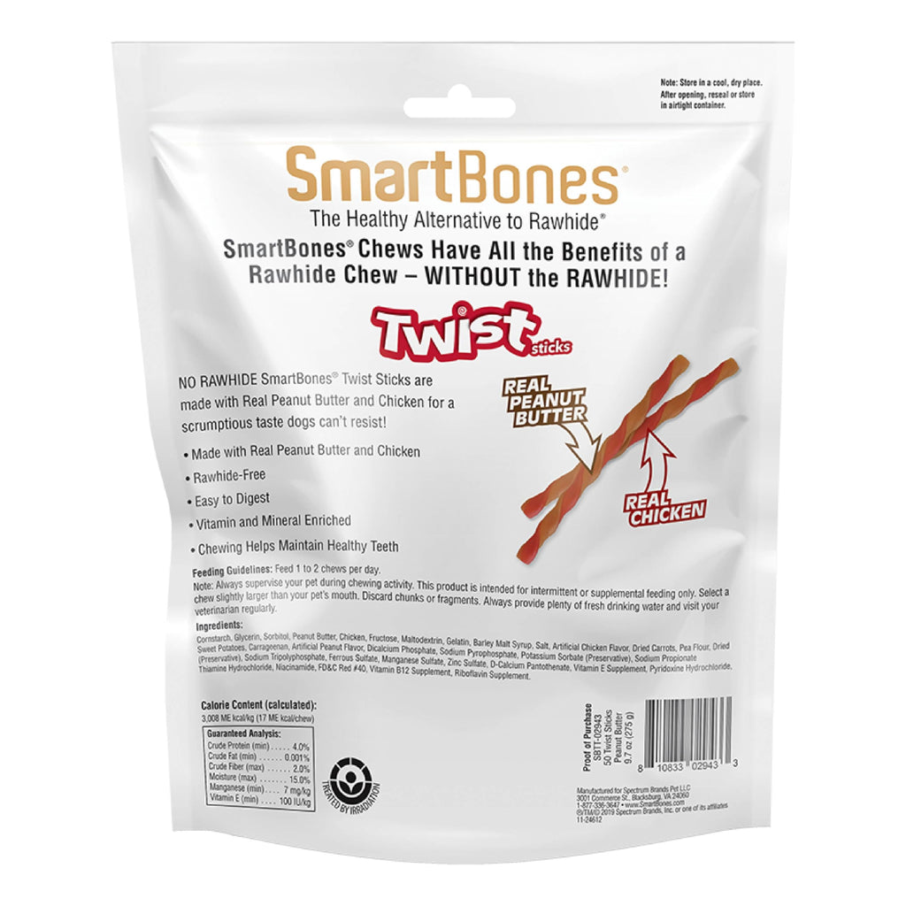 Peanut Butter Rawhide-Free Dog Treats 50 Count T53170