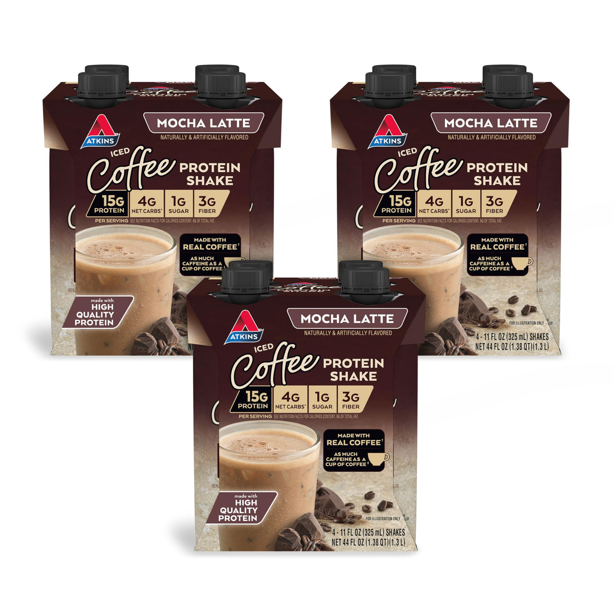 Chocolate Banana & Mocha Latte Protein Shake, 15g Protein, Keto Friendly P572