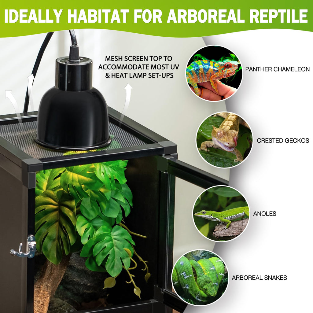 18"x18"x36" Aluminum Reptile Enclosure with Screen & Acrylic Doors I82861