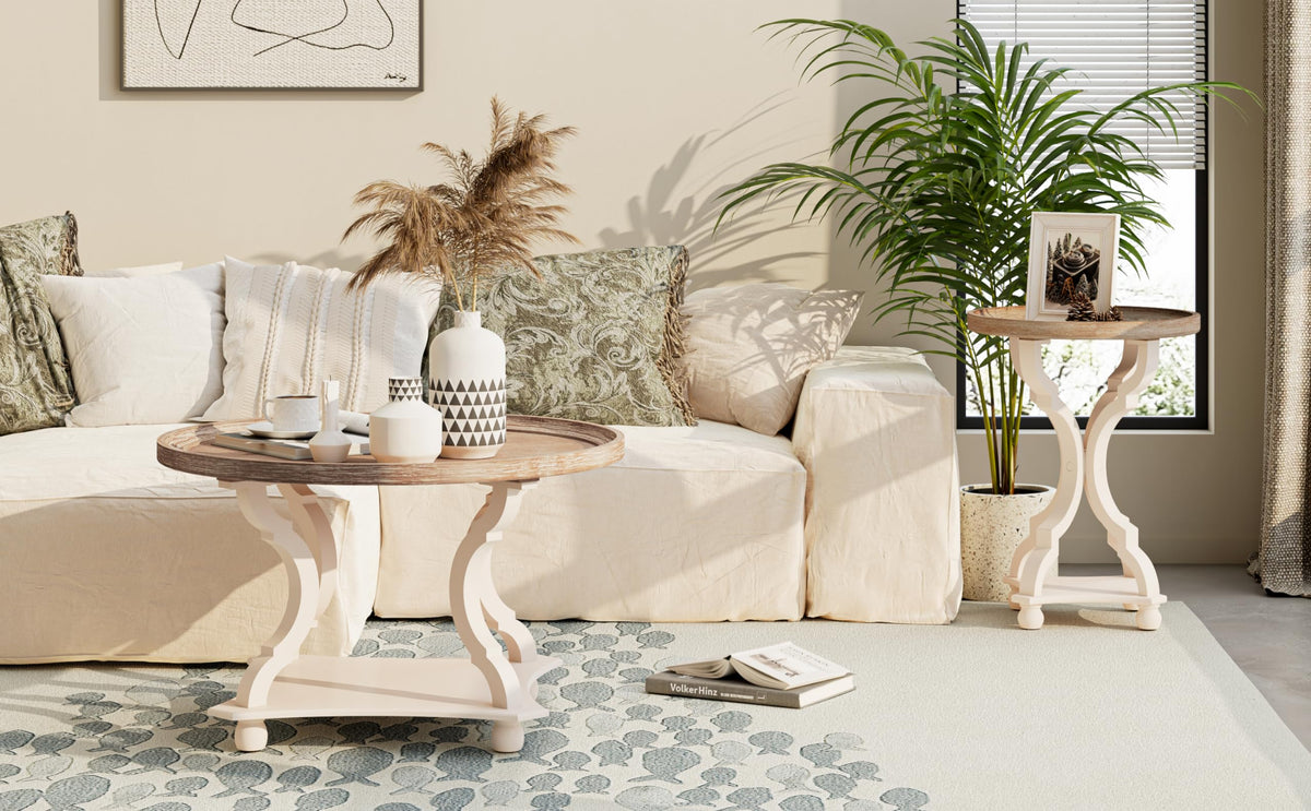 Round Wood Coffee Table Q891