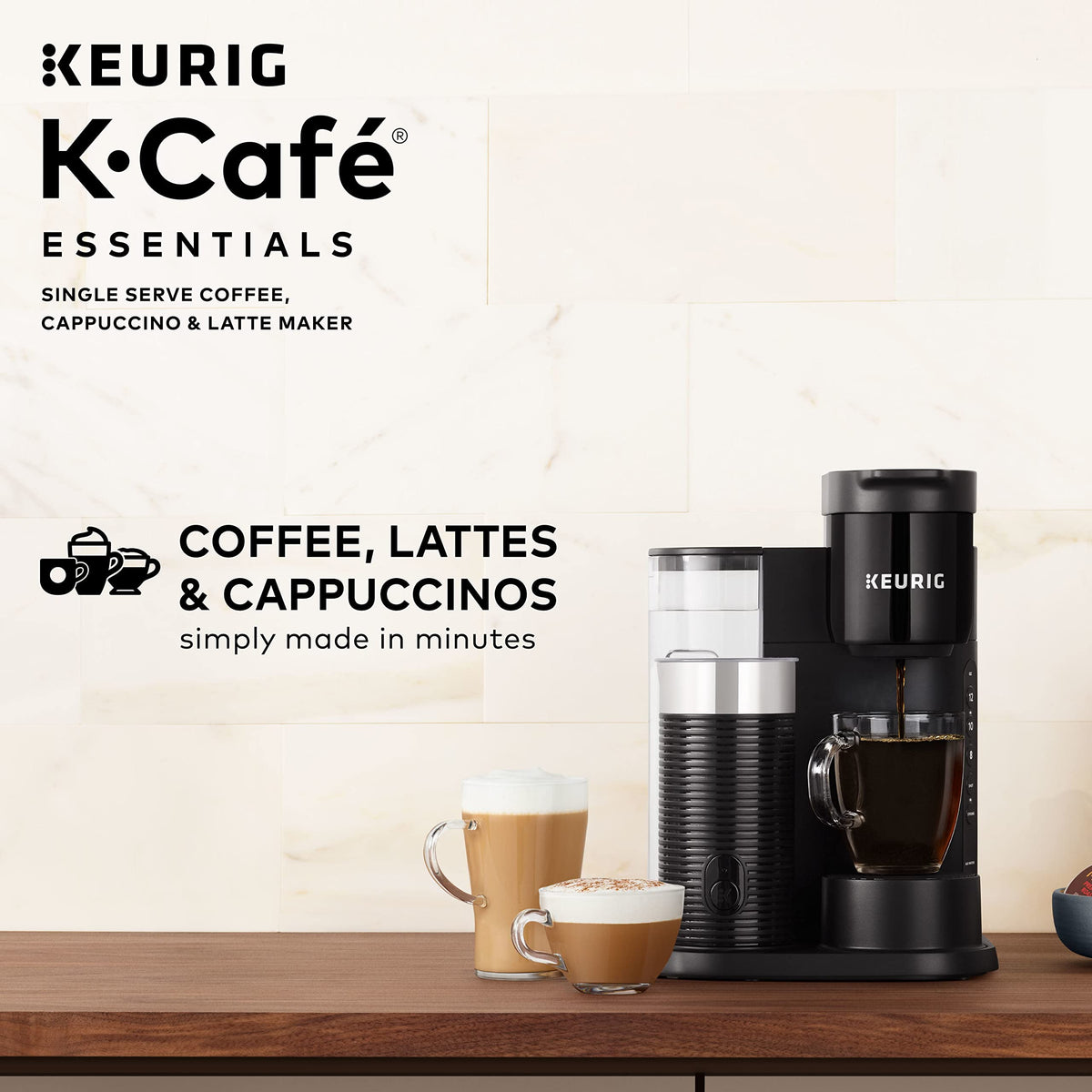 Single Serve Coffee, Latte and Cappuccino Maker, Black O104892