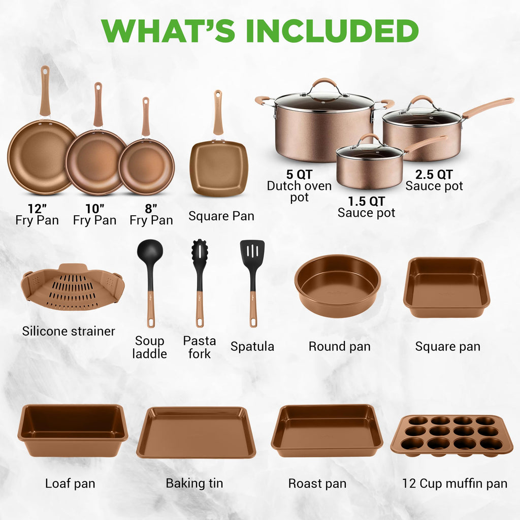 20-Piece Non Stick Induction Cookware Set U2192