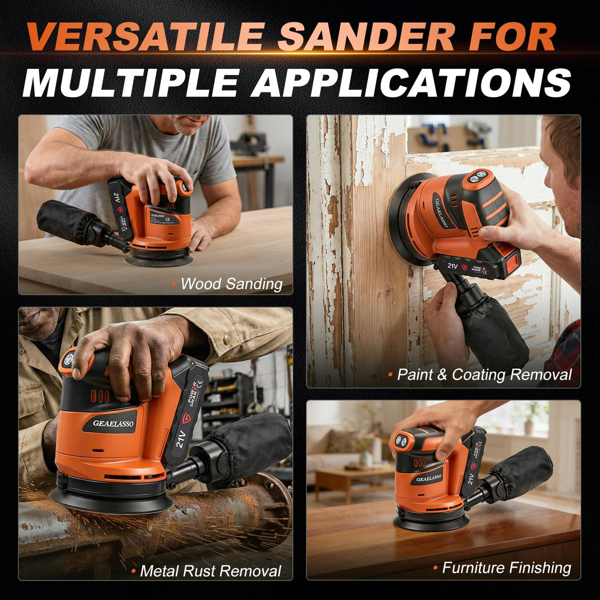Cordless Random Orbital Sander 5 Inch A56475