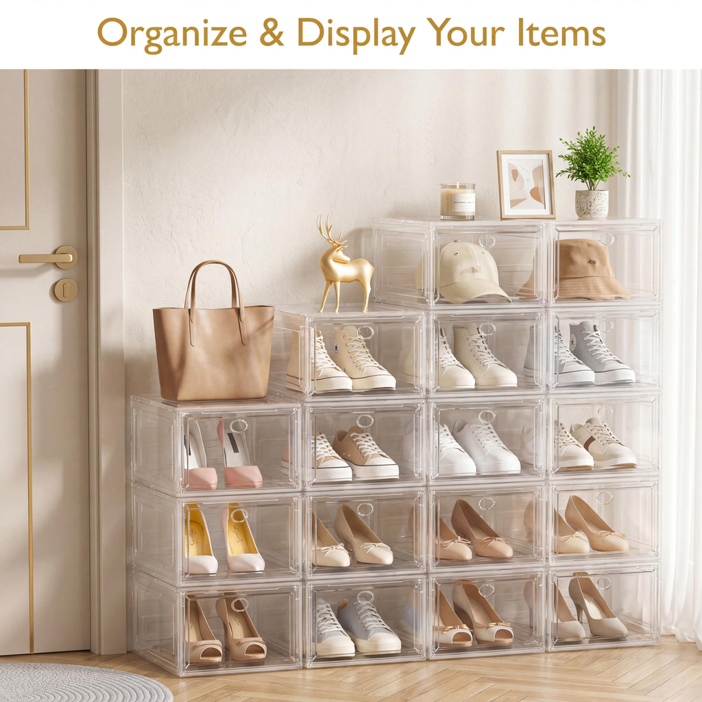 Clear Stackable Shoe Storage Box D3058