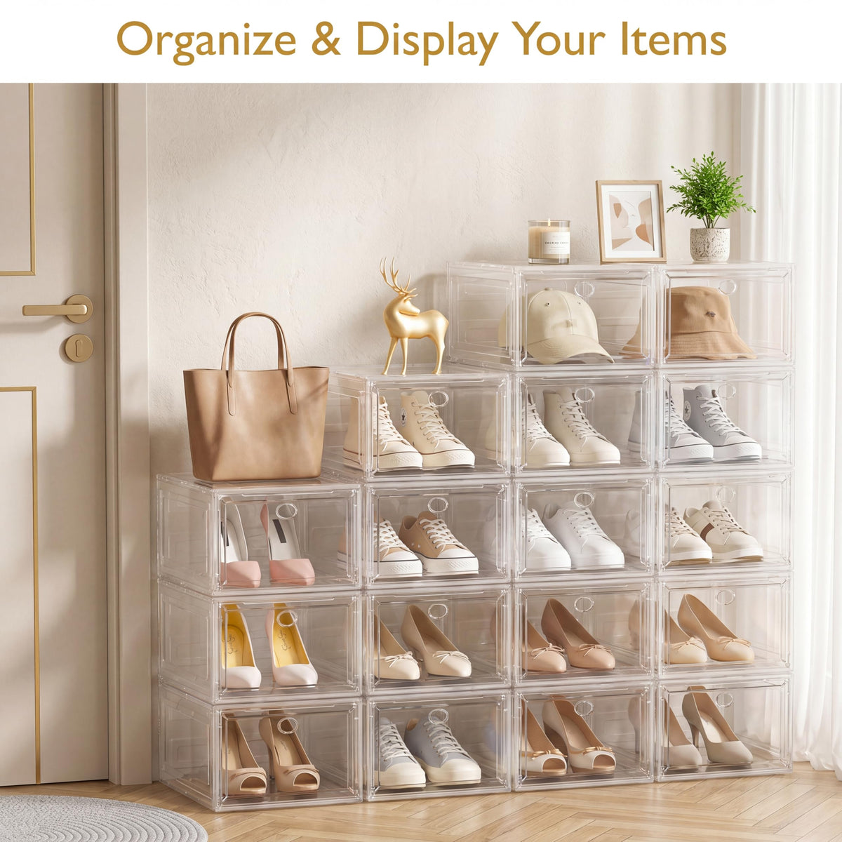 Clear Stackable Shoe Storage Box D3058