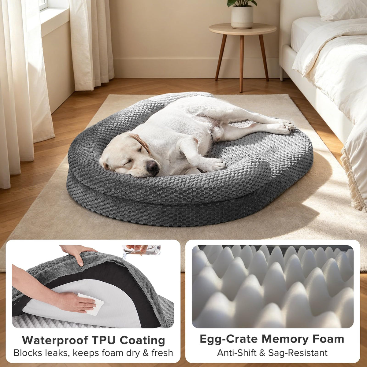 XL Washable Waterproof Orthopedic Dog Bed with Removable Cover U601832