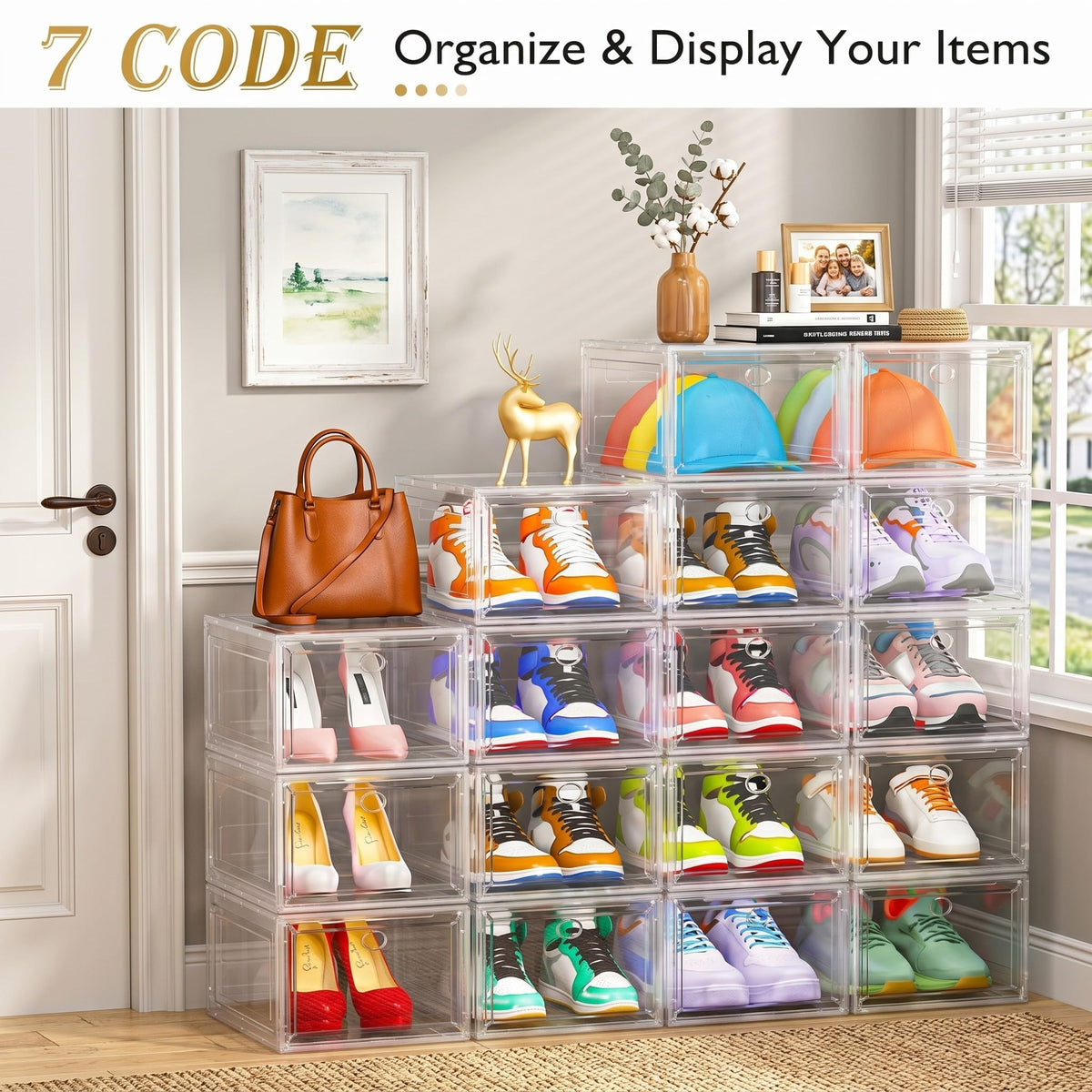 Clear Stackable Shoe Storage Box D3058