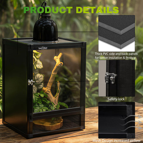 18"x18"x36" Aluminum Reptile Enclosure with Screen & Acrylic Doors I82861