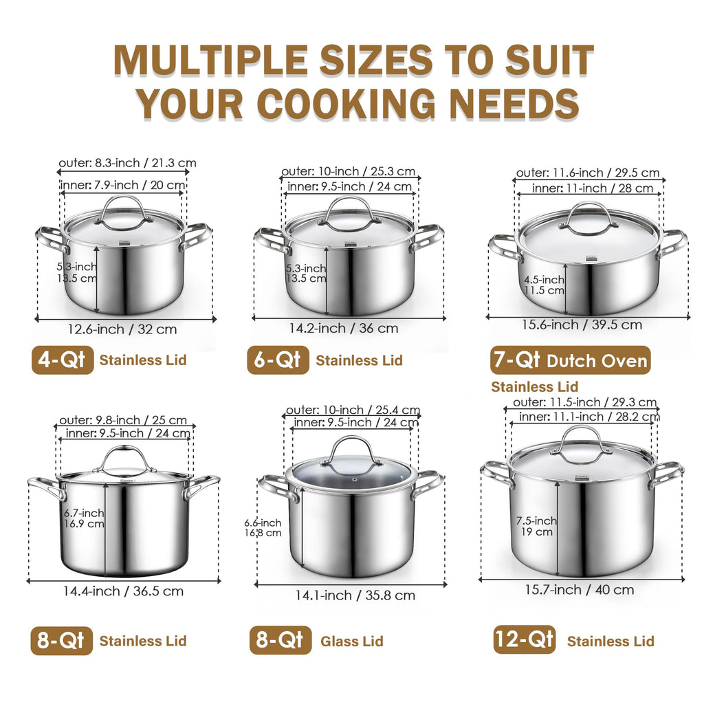 Stainless Steel 4-Quart Stockpots with Lid Z341699