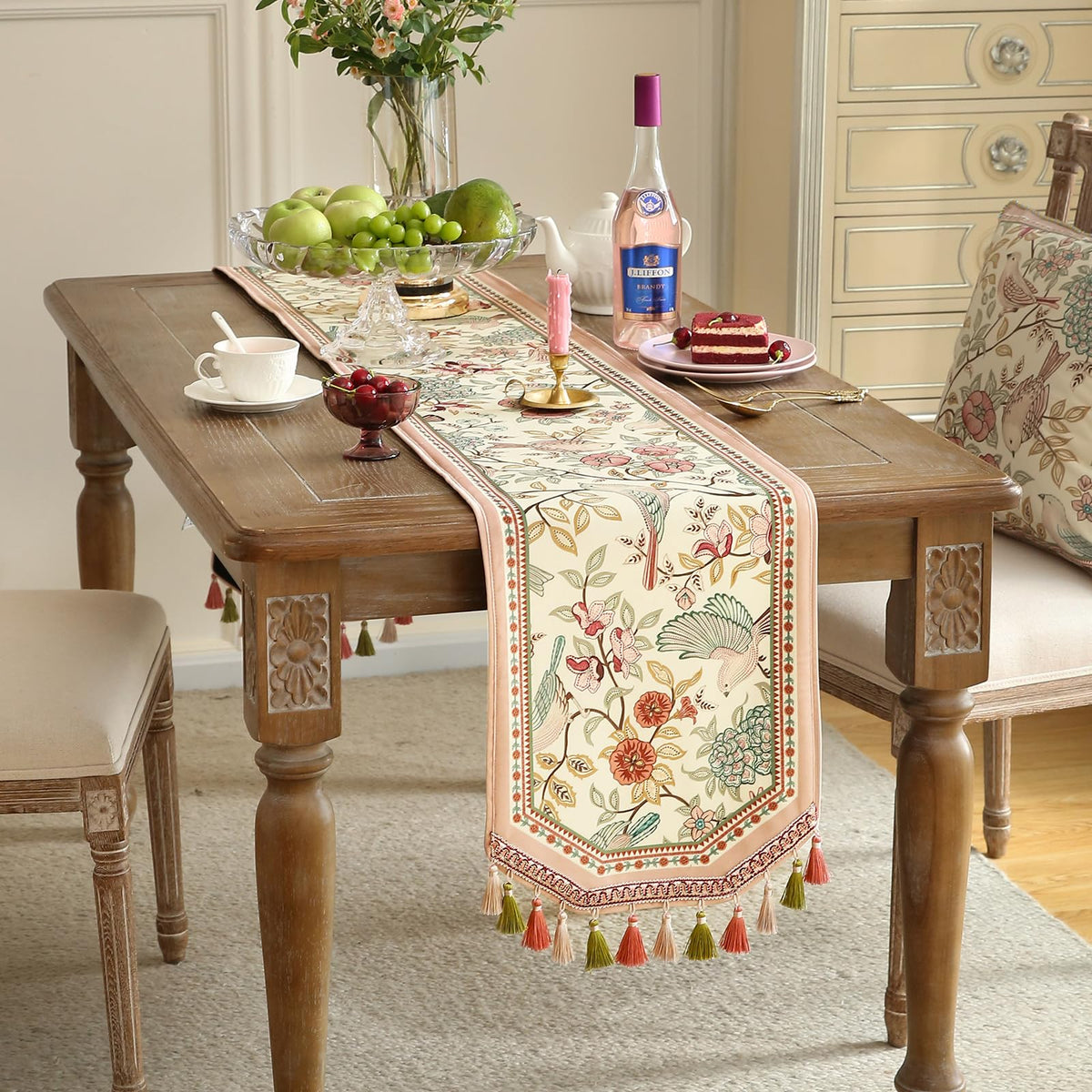 Vintage French Velvet Table Runner B59867