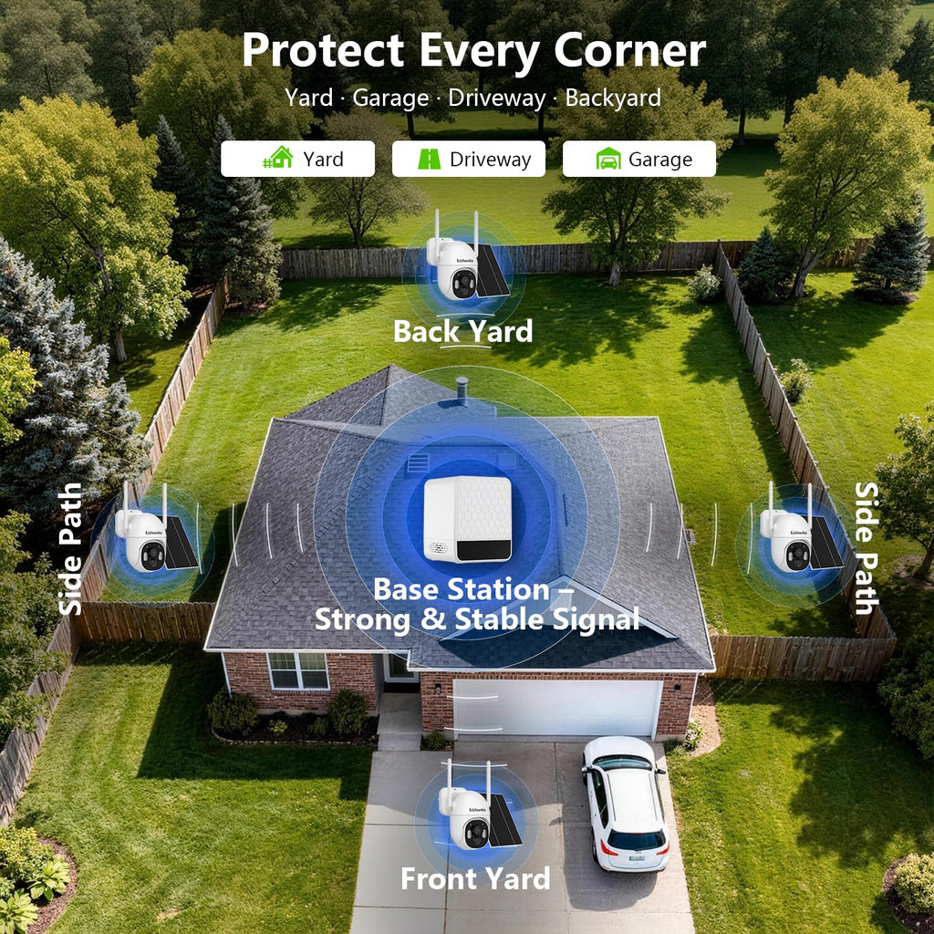 Solar Security Cameras Wireless Outdoor 4-Camera System U698