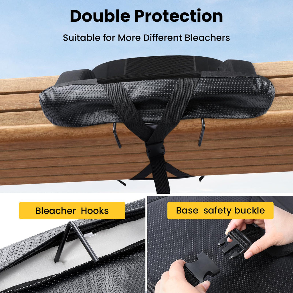 2 Pack Portable Folding Stadium Seats with Back Support and Cushion R360439