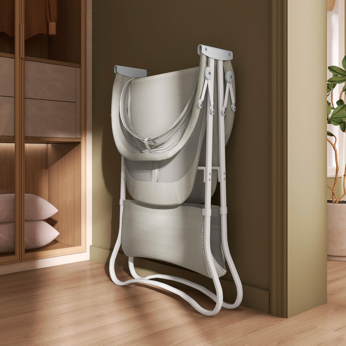 Portable Infant Bassinet, Double Mesh Canopy, Cool Grey G947