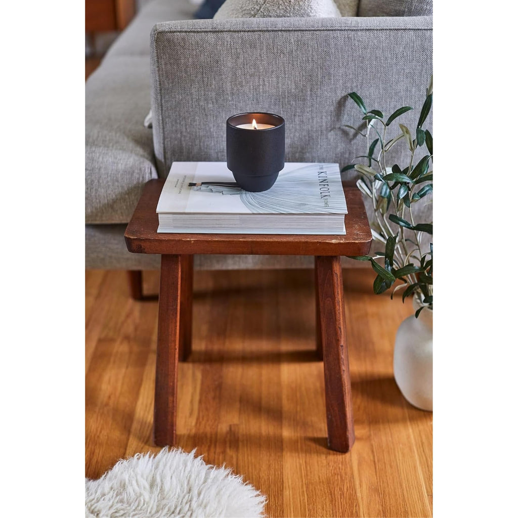 Scented Soy Candle in Reusable Ceramic Jar with Wood Wick, 11 oz Q830