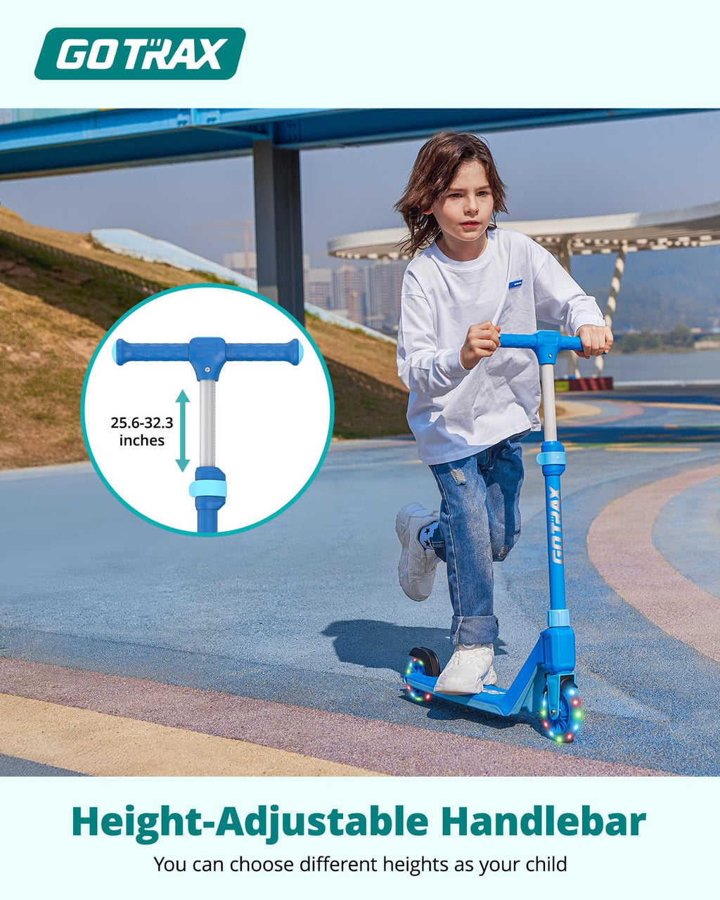Kids Kick Scooter LED Light 2 Wheels N54034