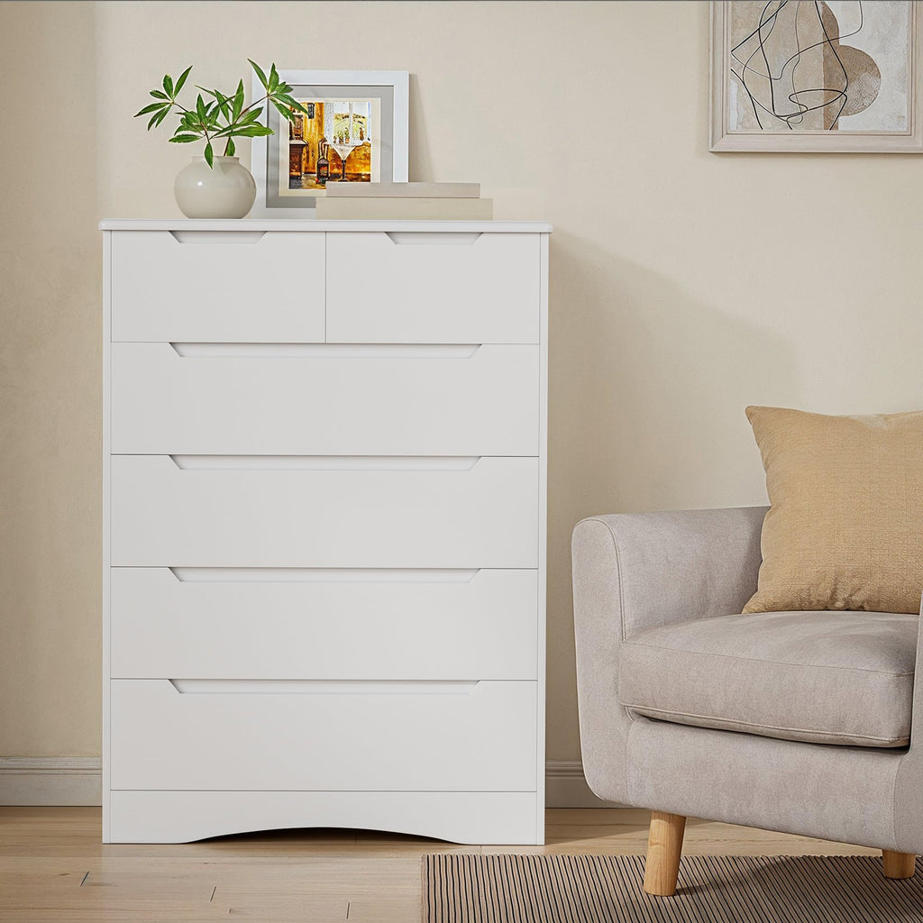 White 6 Drawer Dresser U992