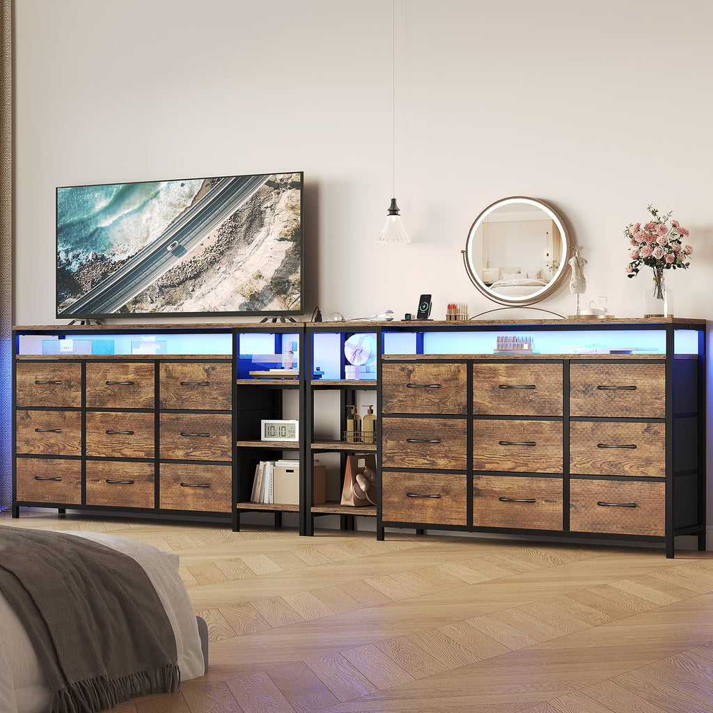 LED TV Stand Dresser with 9 Drawers G9092
