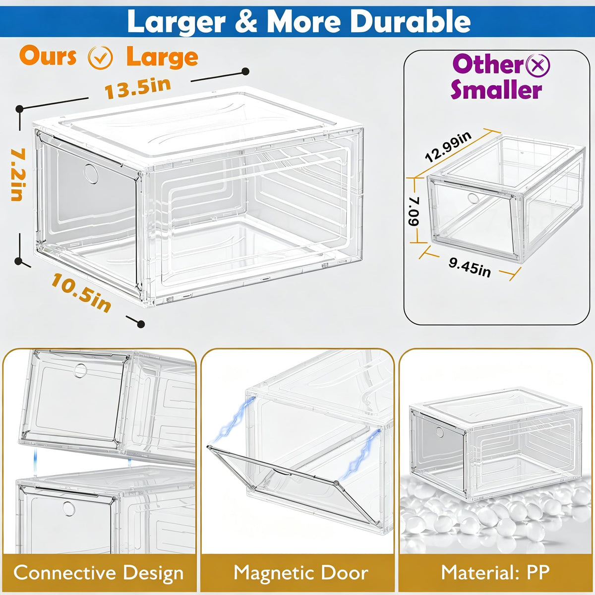 Clear Stackable Shoe Storage Box D3058