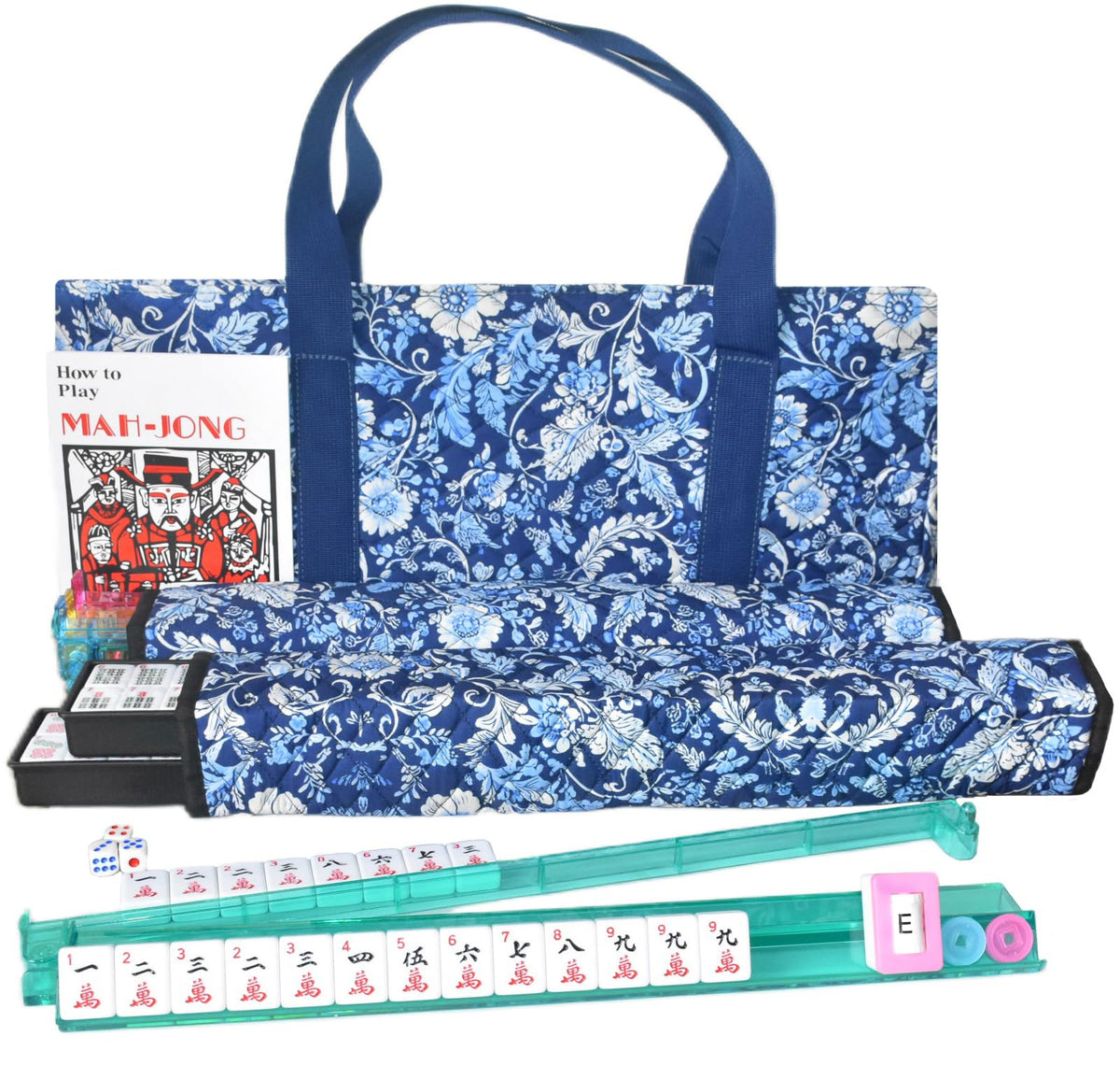American Mahjong Set with 166 White Tiles and 4 Racks K375