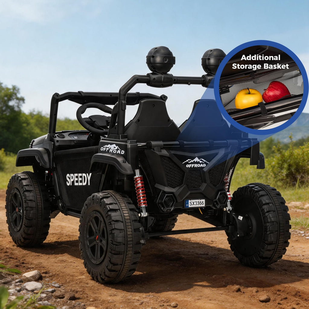 Black 24V 2 Seater Ride On Truck Car with Remote Control E5127