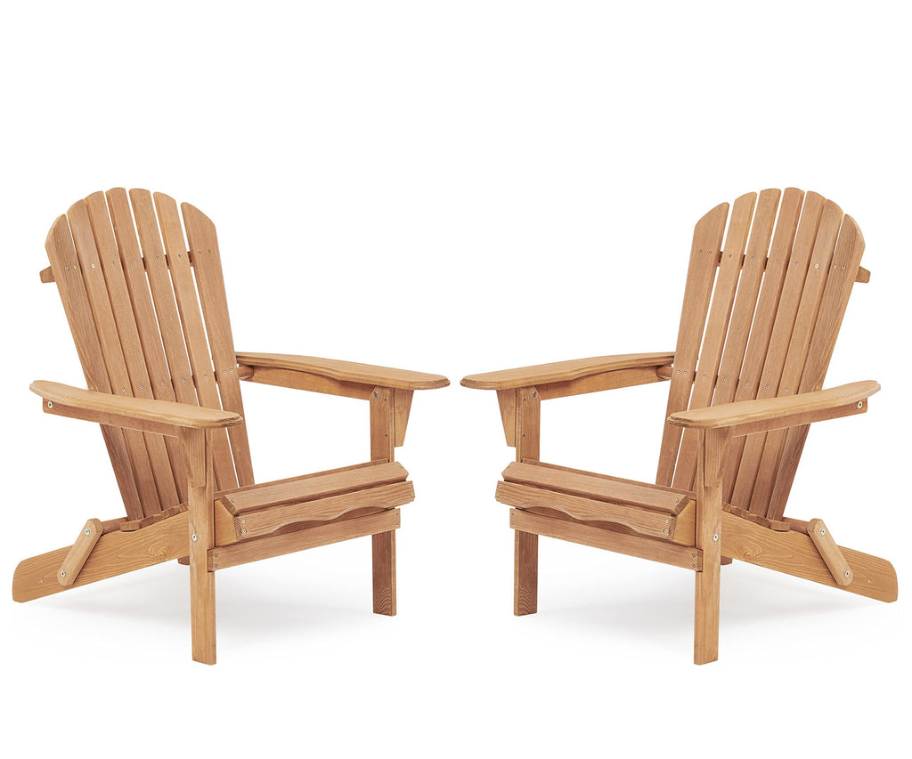Folding Wood Adirondack Chair Set of 2 F819041
