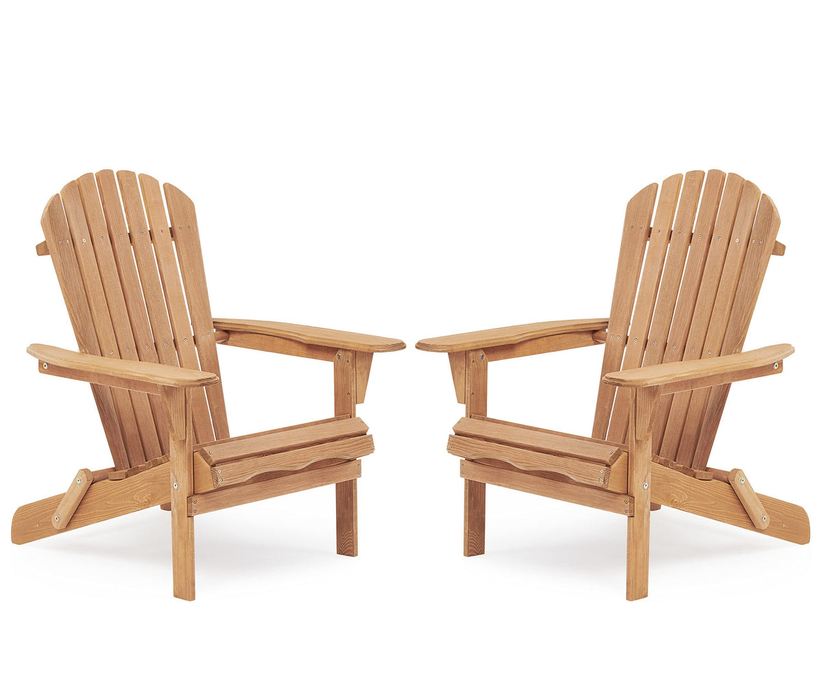 Folding Wood Adirondack Chair Set of 2 F819041