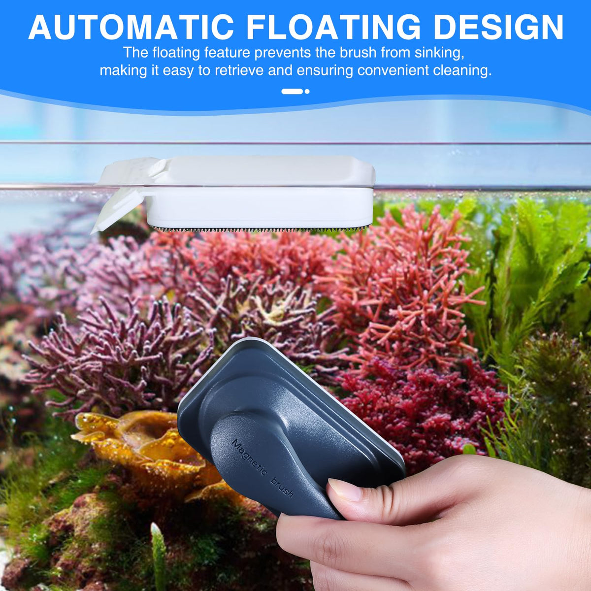 Automatic Fish Feeder and Magnetic Glass Cleaner Brush N206815