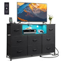 Black 8 Drawer Dresser TV Stand W728